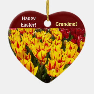 ¡Feliz Pascua! Abuela adornos regalos Tulipanes Fl