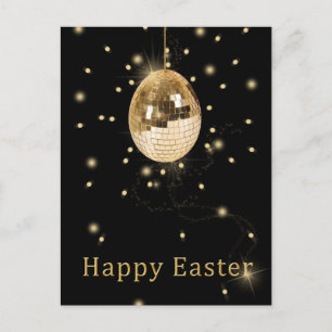 Feliz Pascua Bola de Disco de Oro Tarjeta Postal d