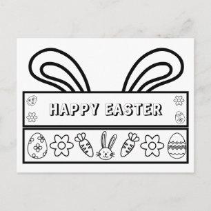 Feliz Pascua - Colorable postal para niños