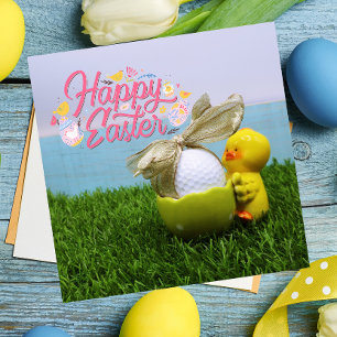 Feliz Pascua con huevos y boleta de golf