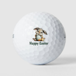 Feliz Pascua con pelotas de golf de conejo