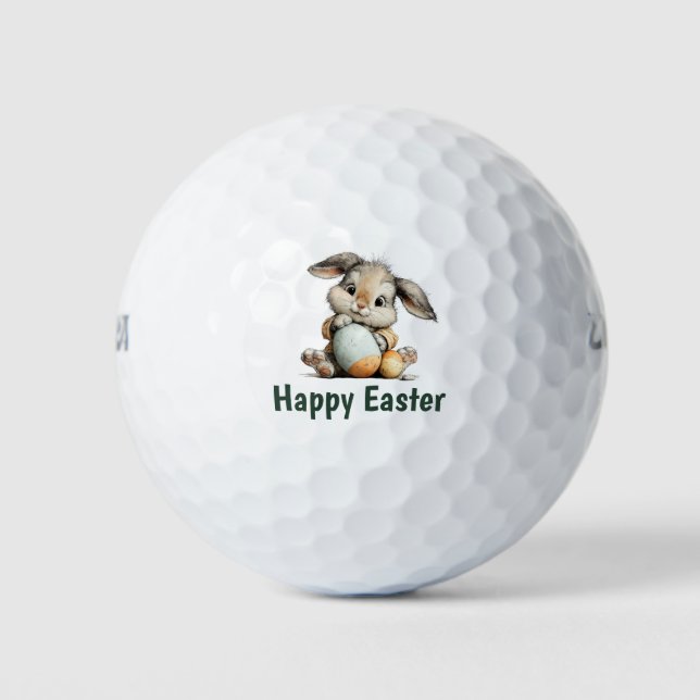 Feliz Pascua con pelotas de golf de conejo (Anverso)