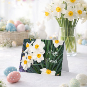 Feliz Pascua con Tarjeta de vacaciones de Narcisos