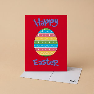 Feliz Pascua con tarjeta postal de huevo