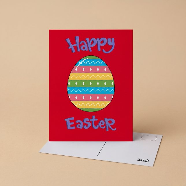 Feliz Pascua con tarjeta postal de huevo (Subido por el creador)