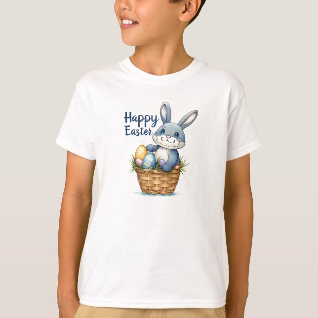 Feliz Pascua, Conejo En Camiseta De Niños De La Ce (Anverso)