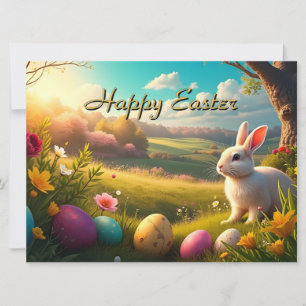 Feliz Pascua en un paisaje primaveral