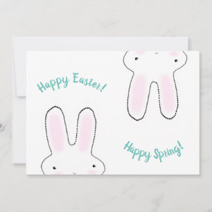 Feliz Pascua Feliz Primavera blanco lindo conejito