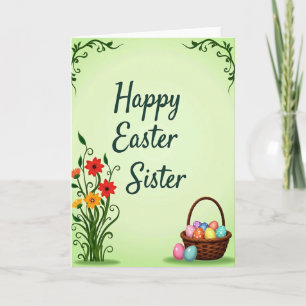 Feliz Pascua Hermana Tarjeta de Primavera