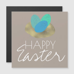 Feliz Pascua Huevo de Pascua Manchado Nido Dorado