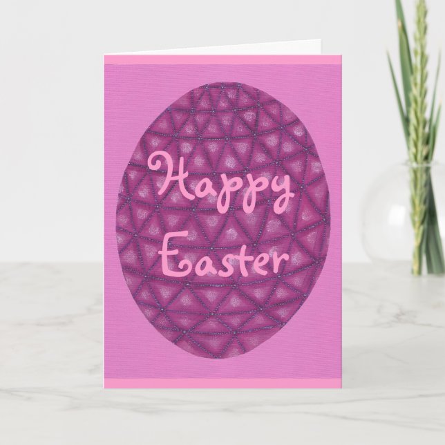 Feliz Pascua, huevo geométrico - tarjetas de felic (Anverso)
