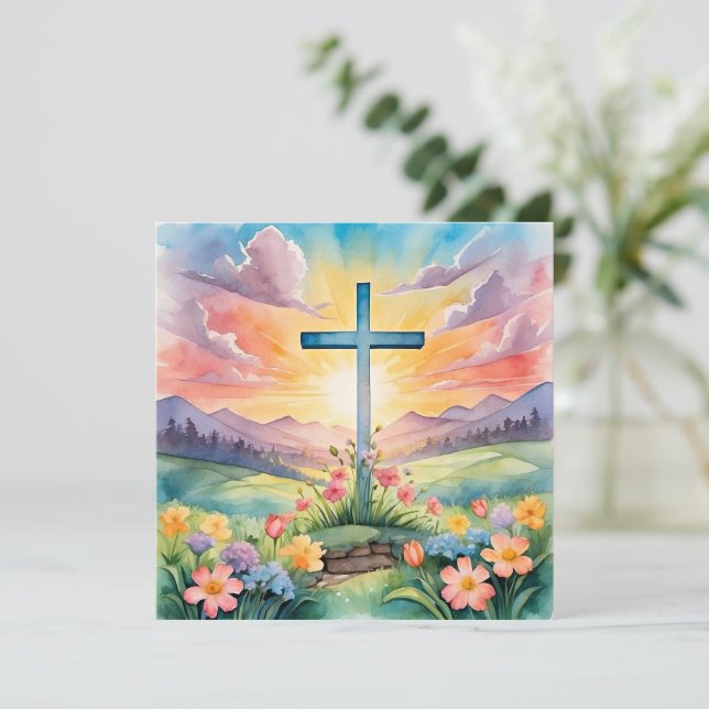 Feliz Pascua, ilustracion colorido, (Anverso de pie)