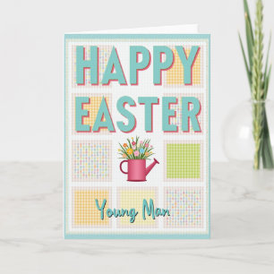 Feliz Pascua Joven Hombre Tarjeta