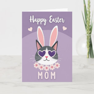 Feliz Pascua Mamá Tarjeta de Arte de Gato