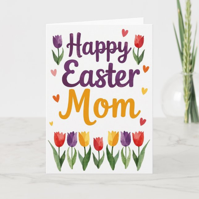 Feliz Pascua Mamá Tarjeta de Primavera (Anverso)