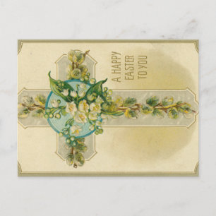 Feliz Pascua para usted - Tarjeta postal antigua, 