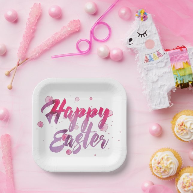Feliz Pascua Plato de Papel (Fiesta)