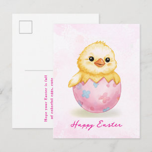 Feliz Pascua Pollito Bebé Agua Tarjeta de Saludo 