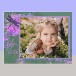 Feliz Pascua Resumen Arte Floral Fotograma Postal