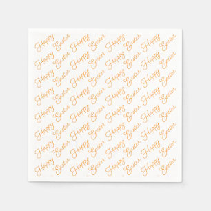 Feliz Pascua Script Naranja en Servilleta de Papel