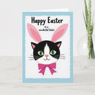 Feliz Pascua Tarjeta de Hermana Gato