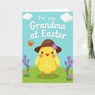 Feliz Pascua Tarjeta de la Abuela Gallina