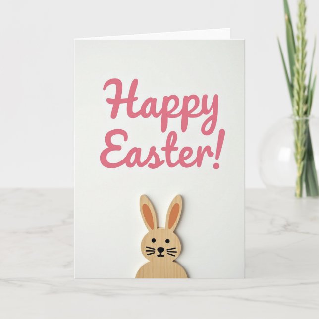 Feliz Pascua Tarjeta de Madera Simple (Anverso)