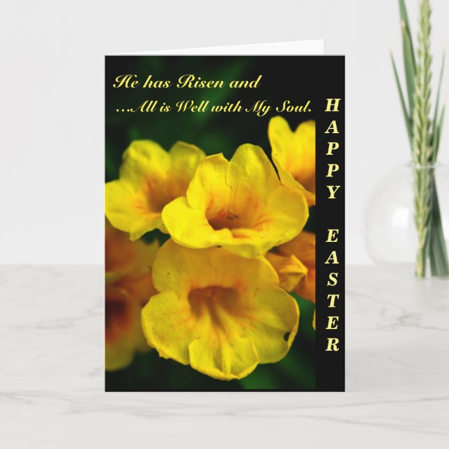 Feliz Pascua - Tarjeta de Nota de Flores Ginger Th (Anverso)