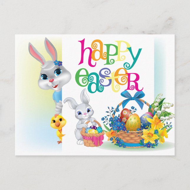 Feliz Pascua Tarjeta Postal (Anverso)