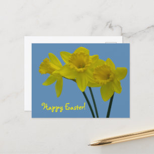 "Feliz Pascua" Tarjeta postal de narcisos