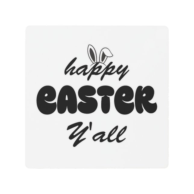 Feliz Pascua y arte Metalizado en la pared (Anverso)