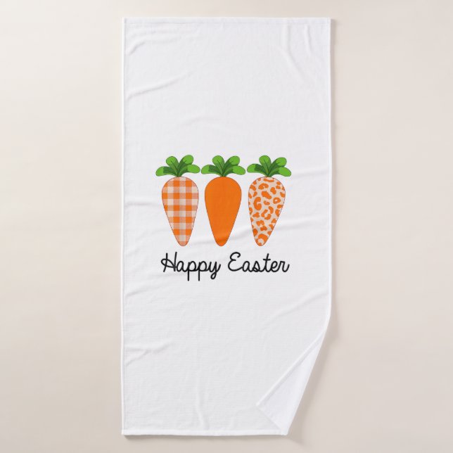 Feliz Pascua Zanahoria Divertida Camiseta de Pascu (Toalla de baño)