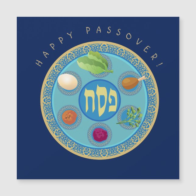 Feliz Passover Fiesta nocturno Pesach Seder Magnet (Anverso)