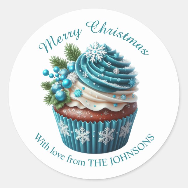 Feliz pastelería navideña con Pegatina enamorado (Anverso)