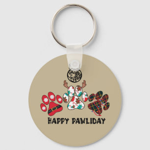 Feliz Pawliday - Llavero de Vacaciones de Navidad