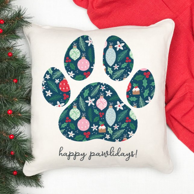 Feliz Pawlidays Almohada de Navidad para Amantes d (Subido por el creador)