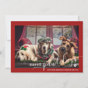 Feliz Pawlidays Perro Rojo Foto Mascota Navidad