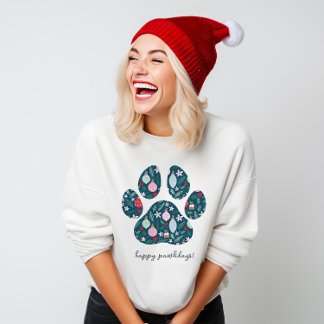 Feliz Pawlidays Suéter de Navidad para Amantes de