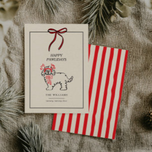 Feliz Pawlidays Tarjeta de Navidad para Familia de