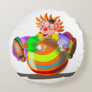 Feliz payaso gracioso almohada redonda - Personali