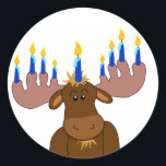 Feliz Pegatina Chanukah<br><div class="desc">Pegatina de regalos,  sellos de tarjetas o decoraciones - personalizar con el nombre del niño,  año o elección del saludo.</div>