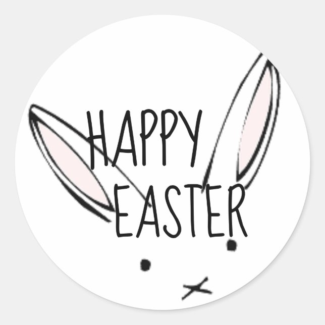 Feliz Pegatina Conejo Conejo Conejo de Pascua (Anverso)