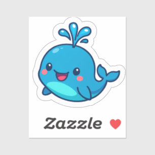 Feliz Pegatina de ballenas de Kawaii - amigo íntim