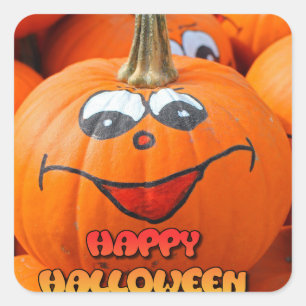 Feliz Pegatina de calabaza de Halloween