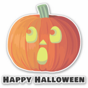 Feliz Pegatina de calabaza sonriente de Halloween