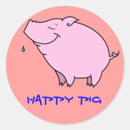 Feliz Pegatina de Circunvalación Clásica Pig