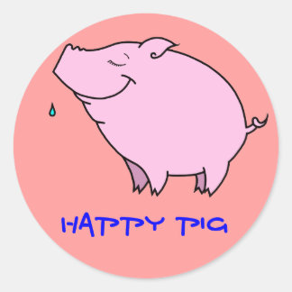 Feliz Pegatina de Circunvalación Clásica Pig