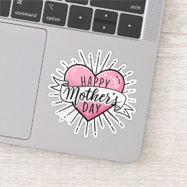 Feliz pegatina de corazón de tu madre