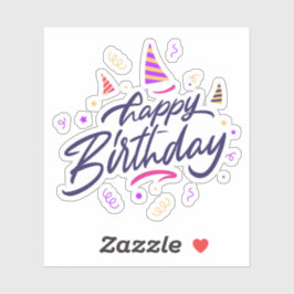 Feliz pegatina de cumpleaños