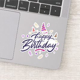 Feliz pegatina de cumpleaños
